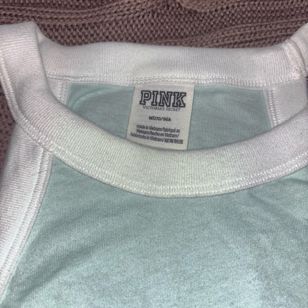 PINK Mint Green Sequin Tank Top - Picture 2 of 3